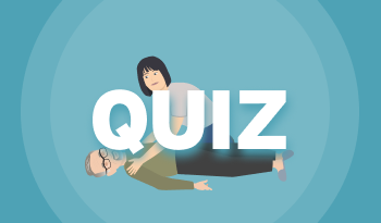 Coverbillede til KvaliCares quiz-modul om Hjertelungeredning i kurset Førstehjælp