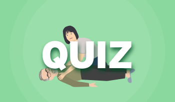 Coverbillede til KvaliCares quiz-modul om Hjertelungeredning i kurset Førstehjælp