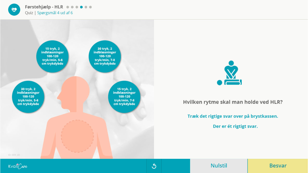Quiz om førstehjælp hjerte-lunge-redning