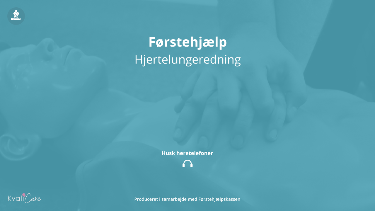 Introsiden til KvaliCares modul Hjertelungeredning i kurset Førstehjælp.
