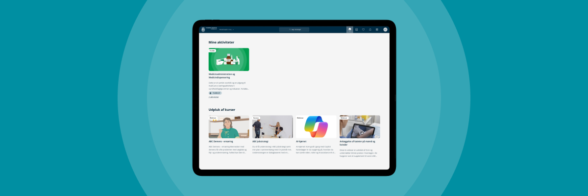 Mockup af Faaborg-Midtfyn Kommunes medarbejderportal i P2L på iPad